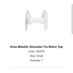 Elegant White Shoulder-Tie Bikini Top